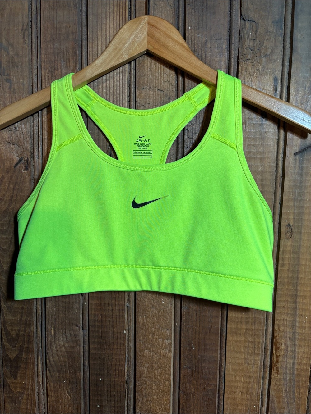 Nike Neon Green Dri-FIT Racerback Sports Bra